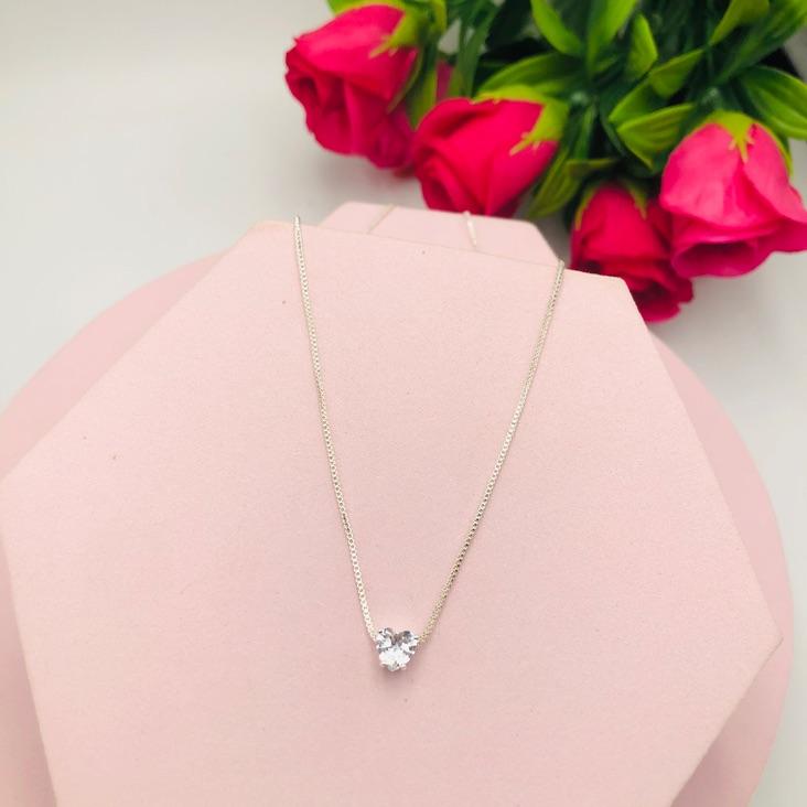 Colar Veneziana Pingente coração