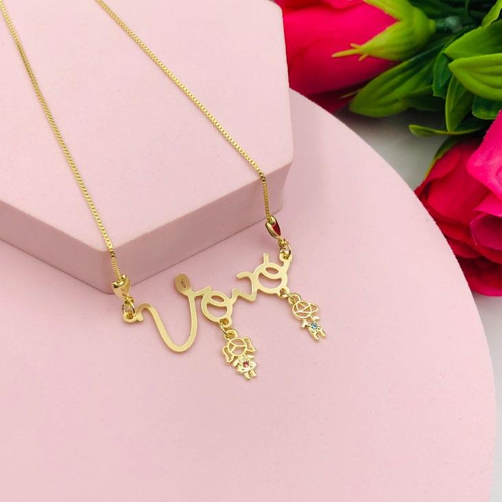 Colar Vovó Dois Pingentes