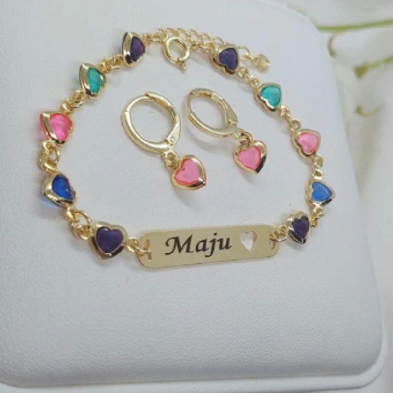 Conjunto infantil Pulseira e Brinco