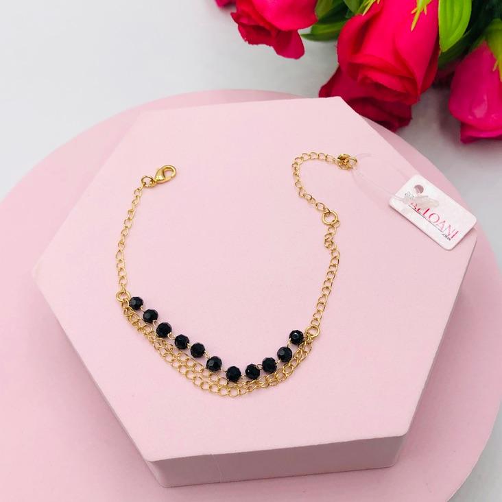 Pulseira Bolinhas Preta