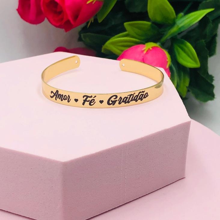 Pulseira Bracelete Amor fé Gratidão