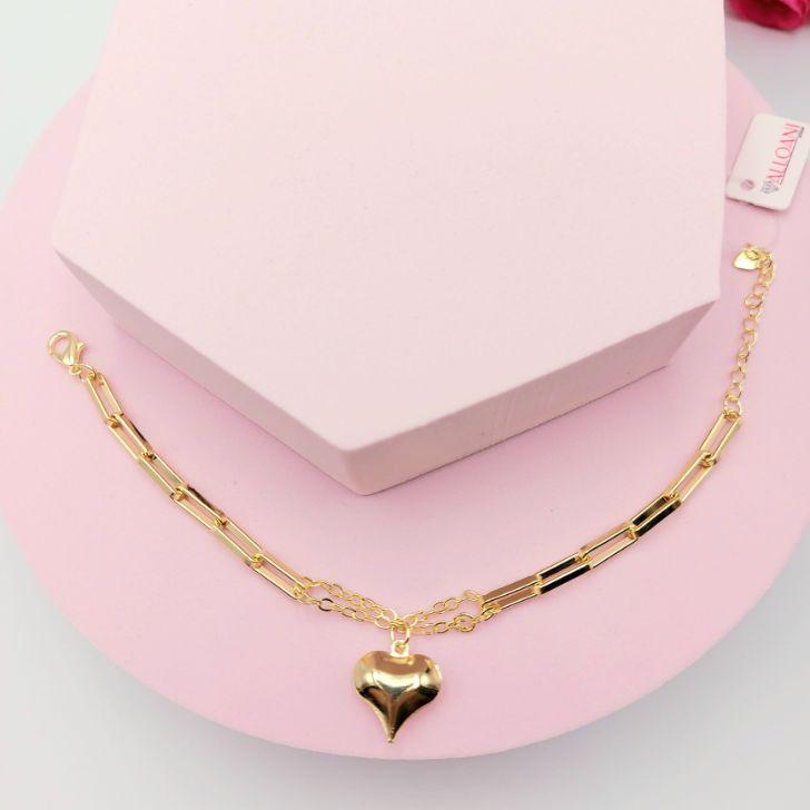 Pulseira Cartier com Coração Pendurado