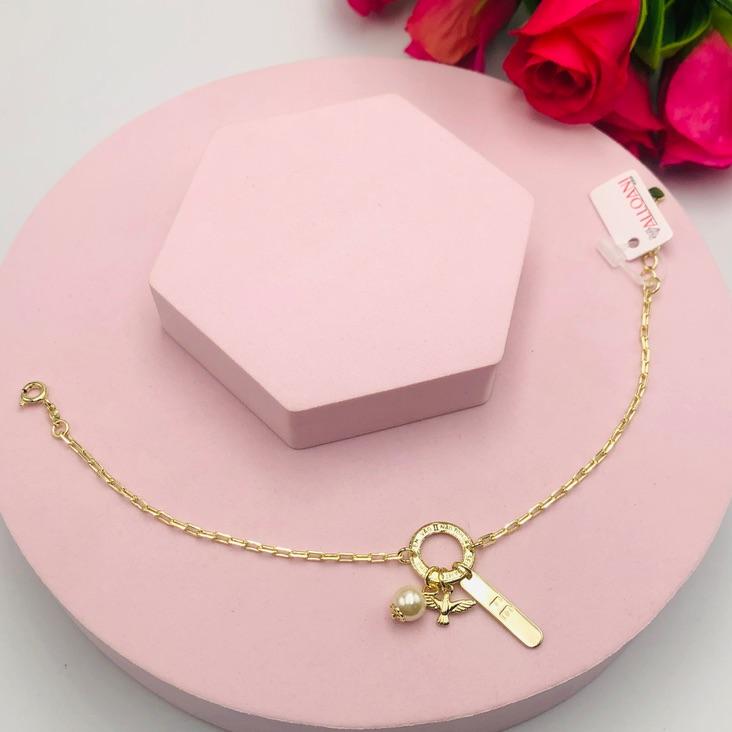 Pulseira Cartier com Pingentes Fé e Espírito Santo