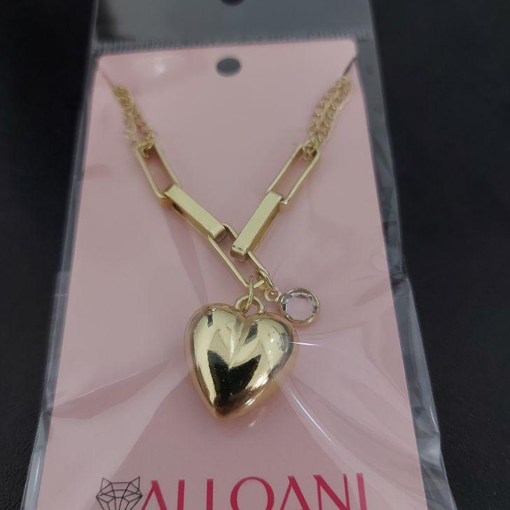 Pulseira com Elo  quadrado com Coração