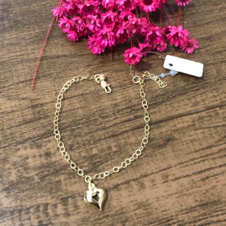 Pulseira com Pingente de Coração