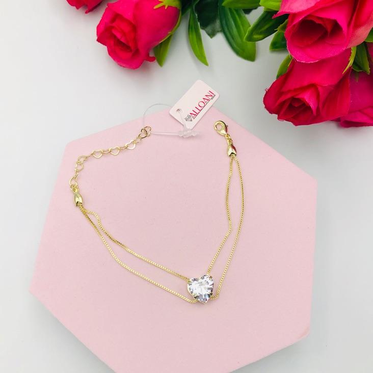 Pulseira com Pingente de Coração
