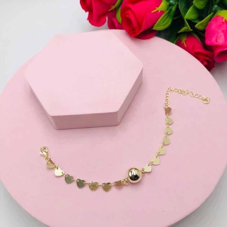 Pulseira Corações com Bola