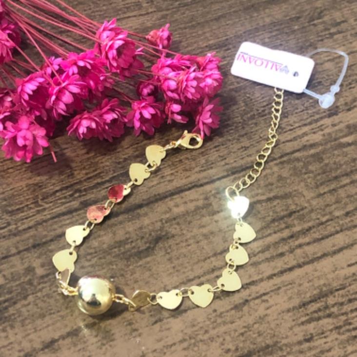 Pulseira Corações com Bolinha