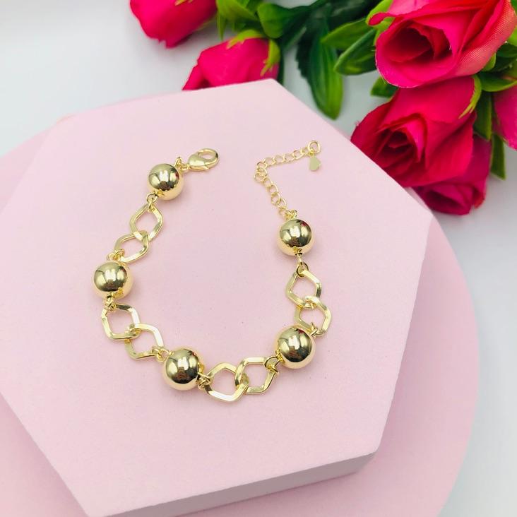 Pulseira Corrente com Bolas