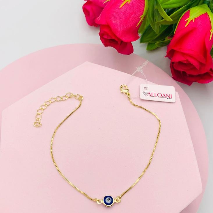 Pulseira Corrente Veneziana com Olho Grego