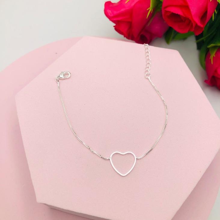 Pulseira Corrente Veneziana com Pingente Coração