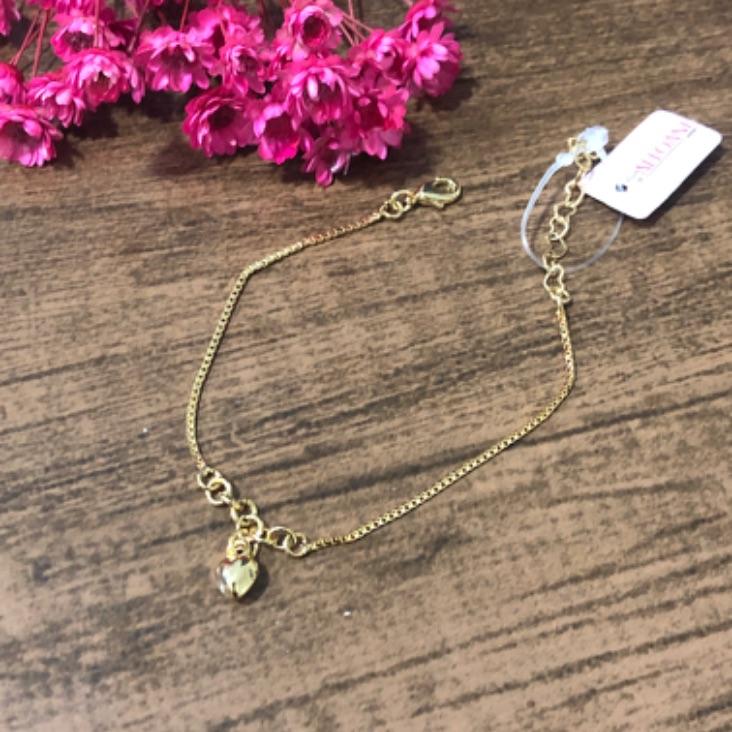 Pulseira Corrente Veneziana com Pingente de coração