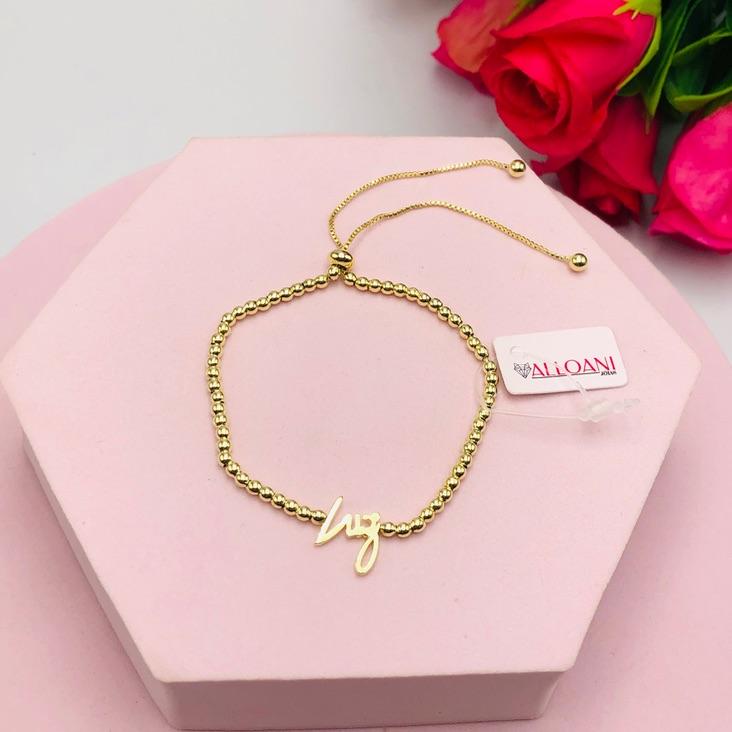 Pulseira de Bolinhas escrito Luz