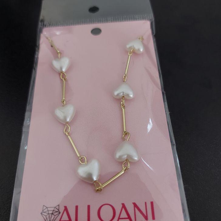 Pulseira de Corações de Pérola