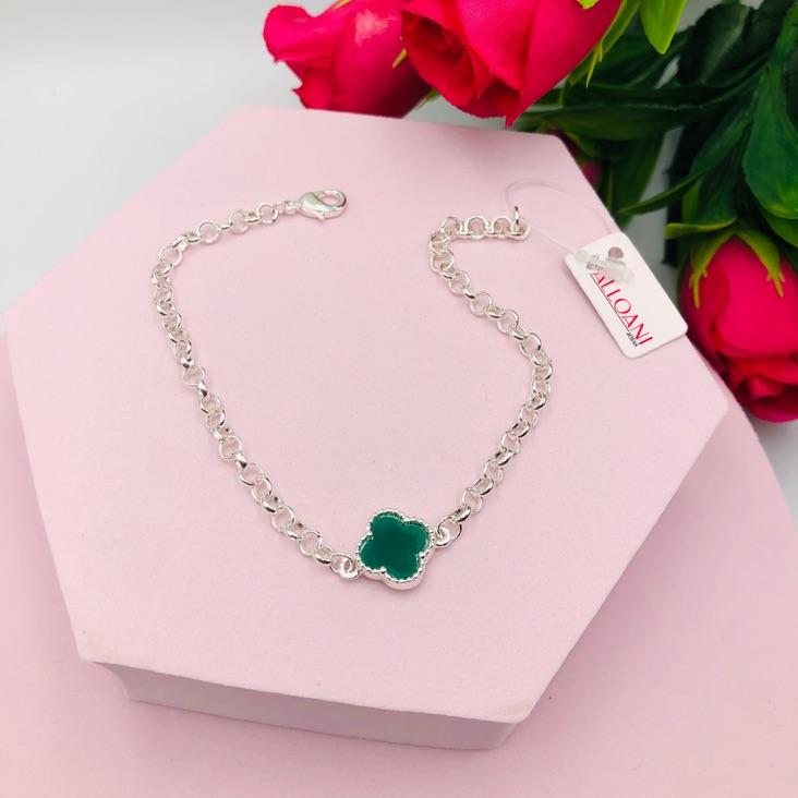 Pulseira de Elo Português com Trevo