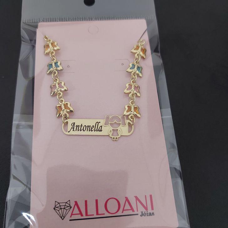 Pulseira de Menina Personalizada com Borboletas