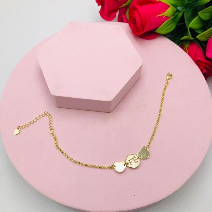 Pulseira Dois Corações é uma Medalha Fé