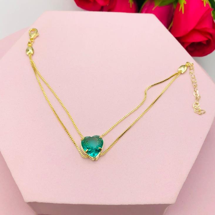 Pulseira DuplaVeneziana com Coração