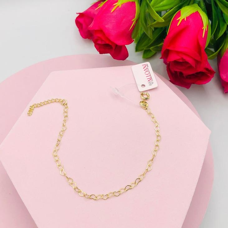 Pulseira Elo de Corações fino
