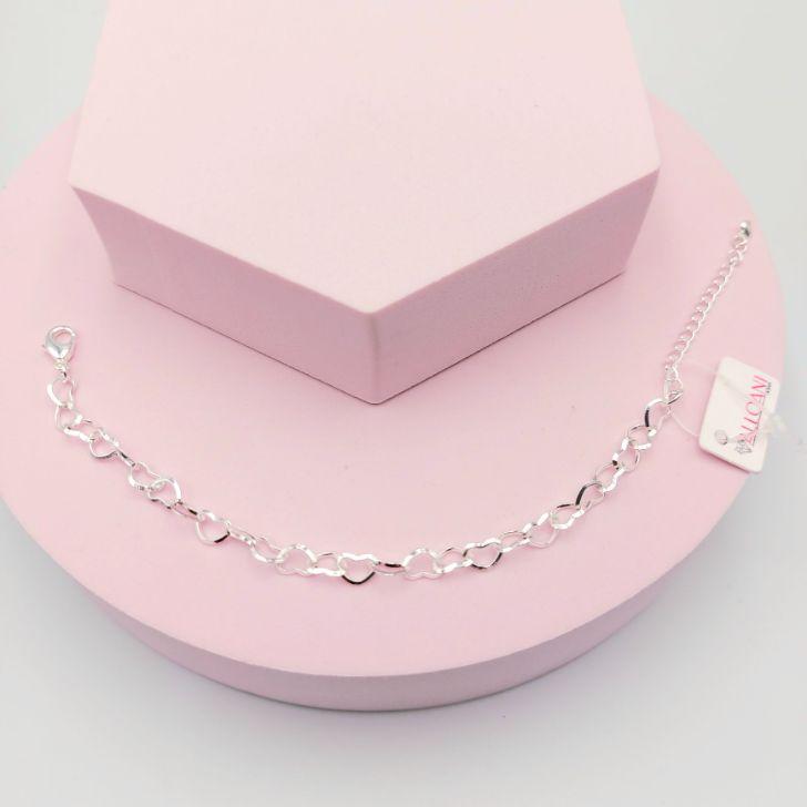Pulseira Elo de Corações Grosso