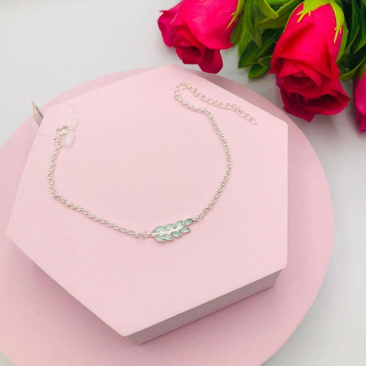 Pulseira Elo Português com apinhem-se Folha