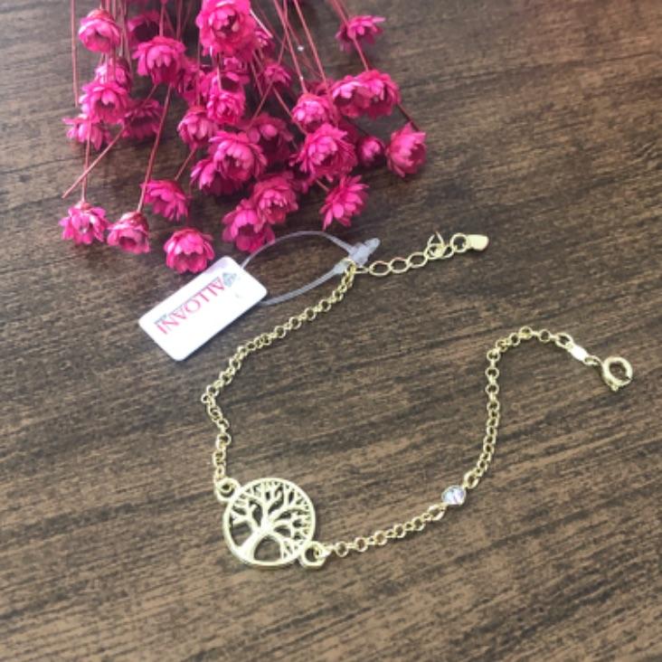 Pulseira Elo Português com Pingente Árvore da Vida