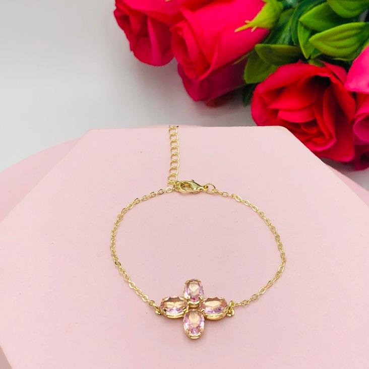 Pulseira Flor Zirconia Rose