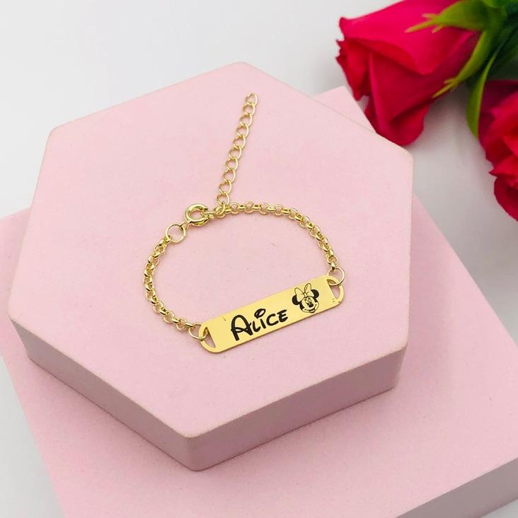 Pulseira Infantil Minnie Personalizada