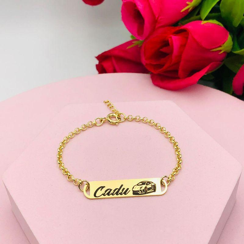 Pulseira Infantil Personalizada Banhada a Ouro18k
