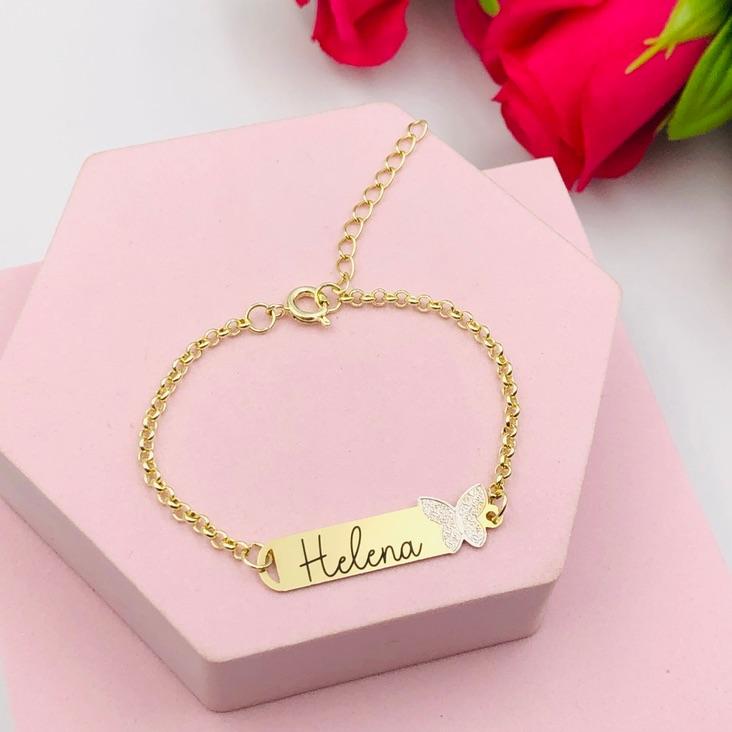 Pulseira Infantil Personalizada Borboleta