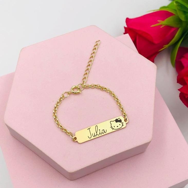 Pulseira Infantil Personalizada Gatinha