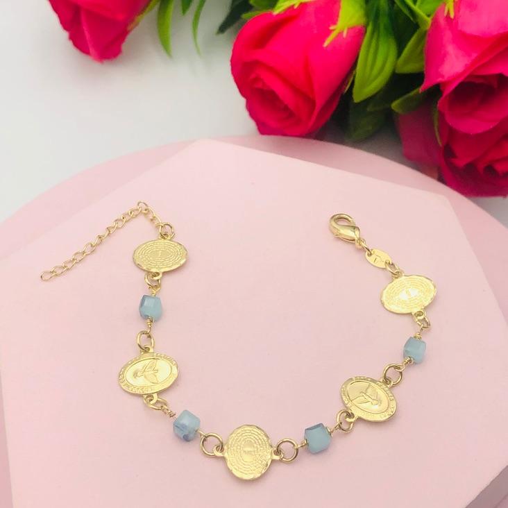 Pulseira Medalhas Pai Nosso e Espírito Santo