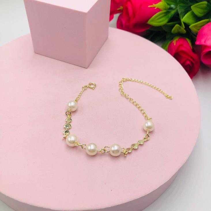 Pulseira Pérolas com Coração