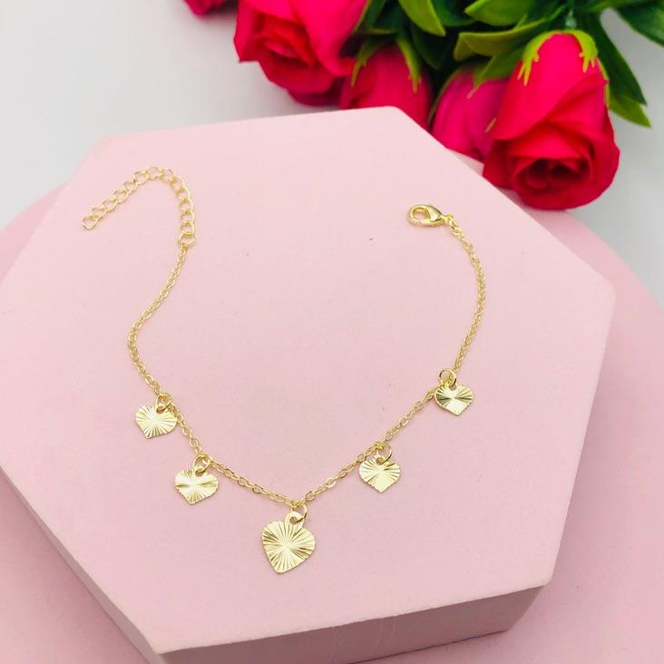 Pulseira Pingentes Coração