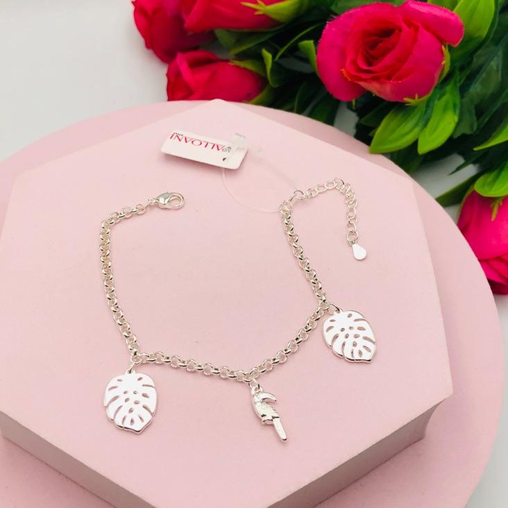 Pulseira Pingentes Folha e Tucano