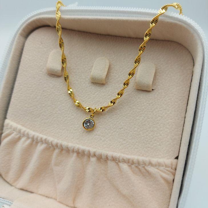 Pulseira Singapura com Ponto de Luz