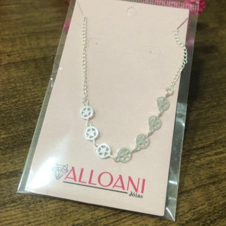 Tornozeleira com Pingentes de Redondo com Estrela Dentro