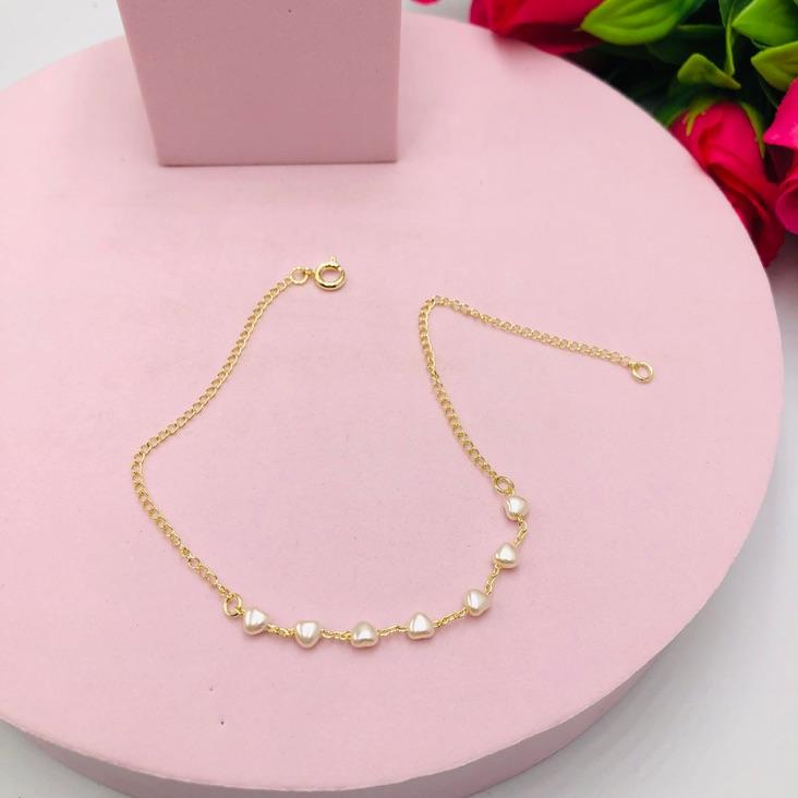 Tornozeleira Coração Pérola