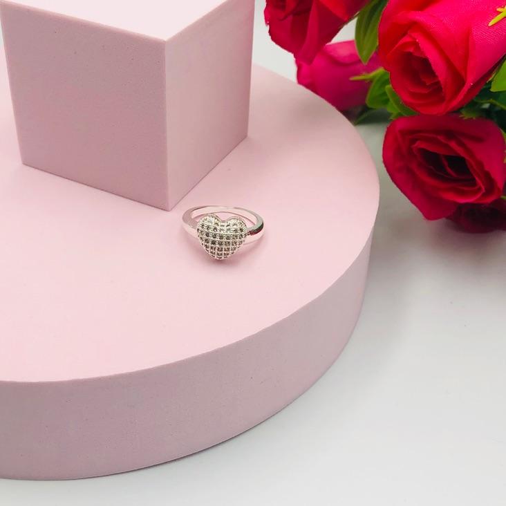 Anel Coração Cravejado N 16