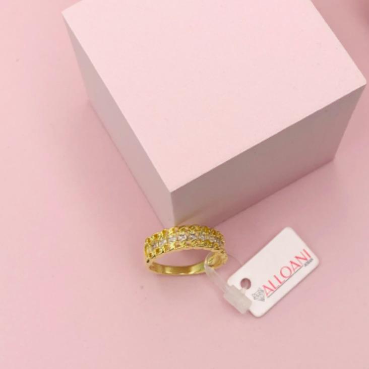 Anel Corrente com Fita Cravejado N 21