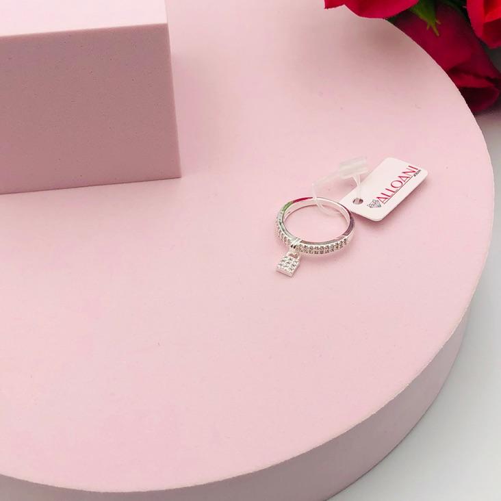 Anel Cravejado com Pingente Cadeado N 14