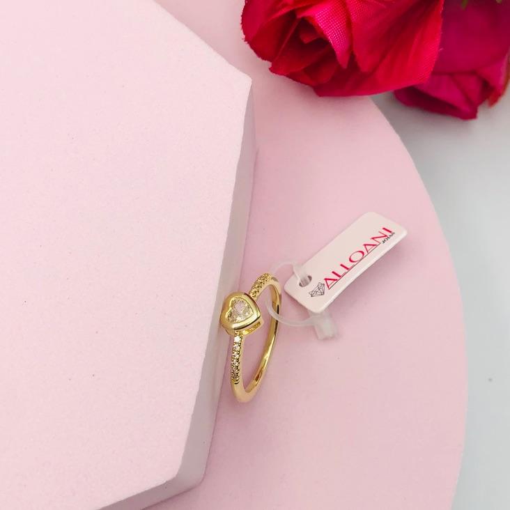 Anel Cravejado com Pingente Coração N 21