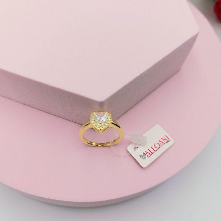 Anel De Coração Cravejado em Volta com Zirconia N° 16