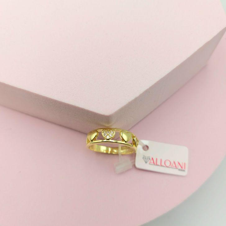 Anel de Corações Cravejados N°19