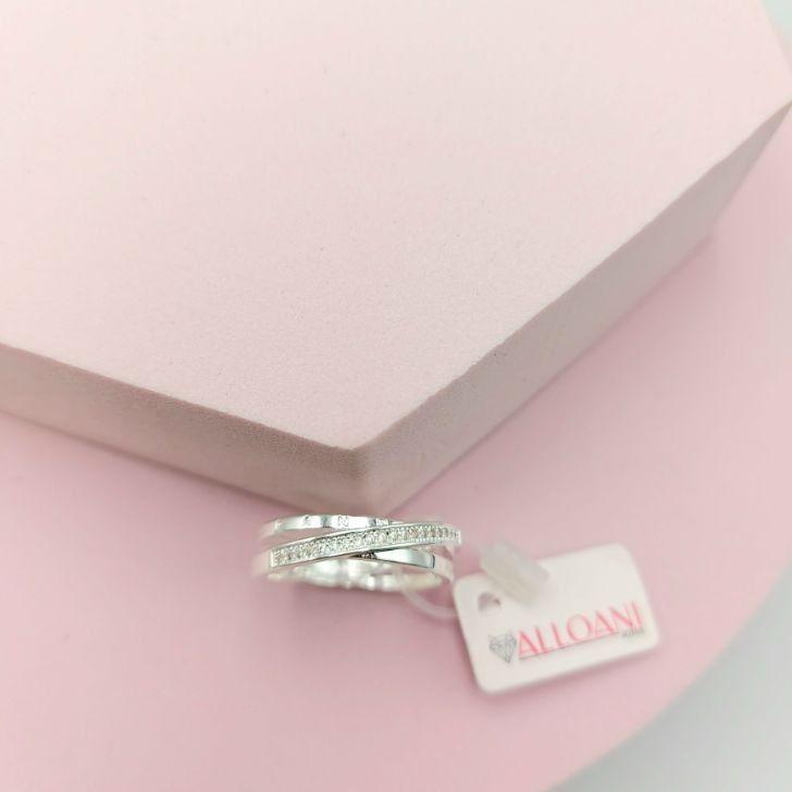 Anel Entrelaçado Cravejado Inspiração Pandora N°21