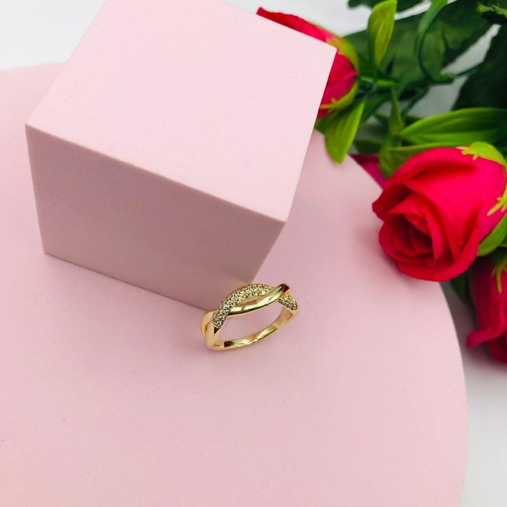 Anel Intercalado Cravejado e Liso N24