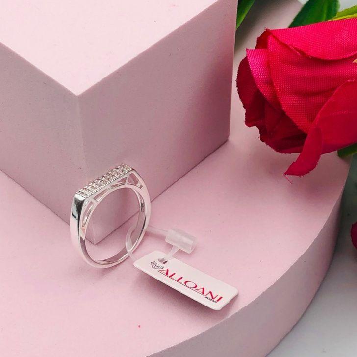 Anel Quadrado Cravejado N°19