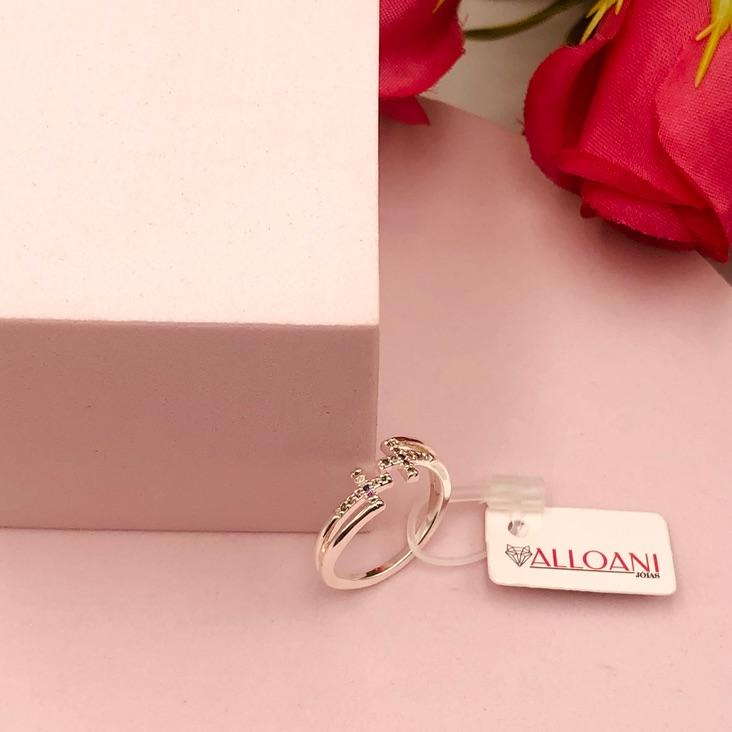 Anel regulável com duas cruz