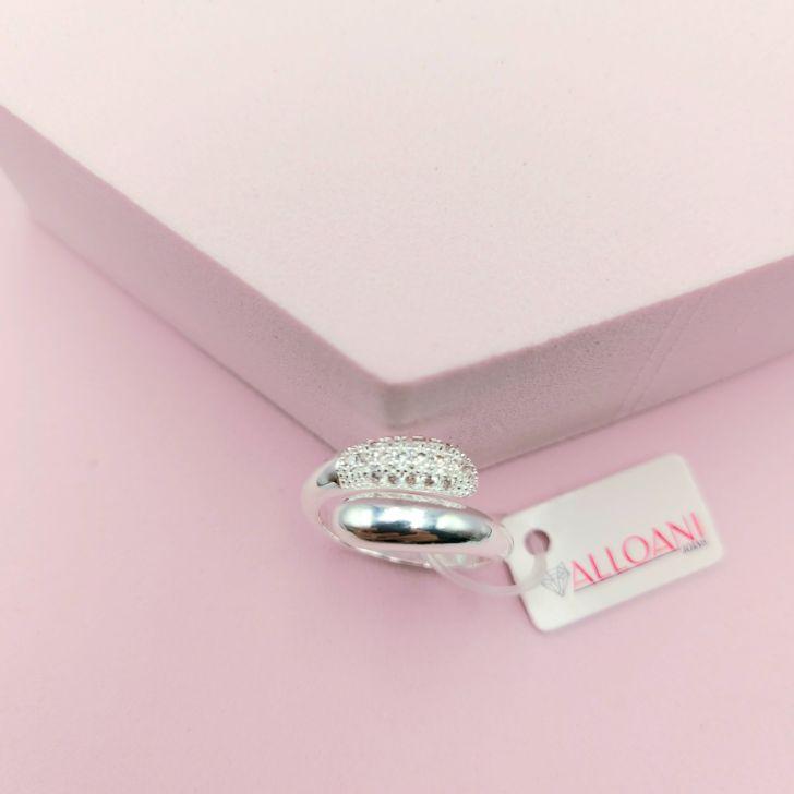 Anel Regulável com uma Ponta Cravejada N°18