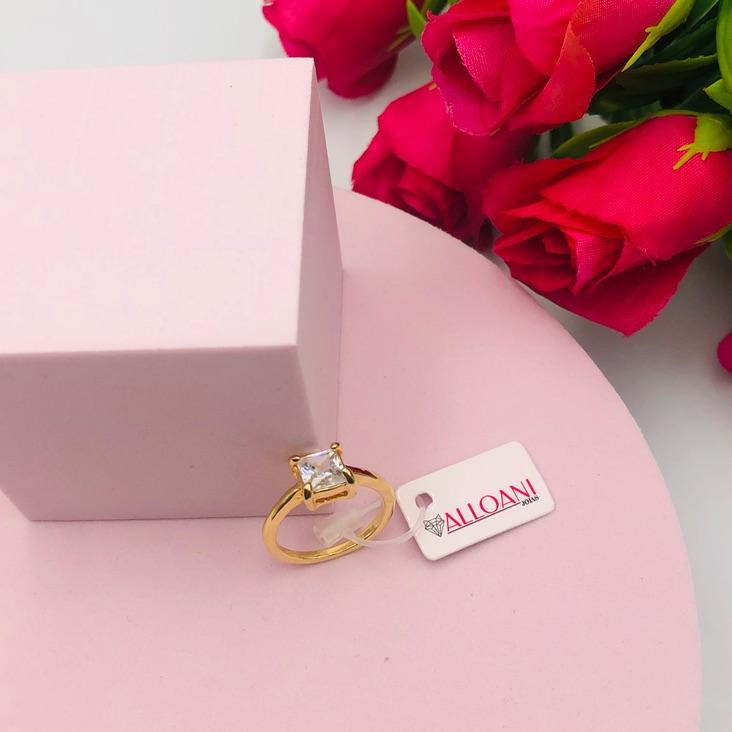 Anel Solitário Quadradinho N 16